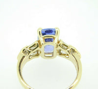 18k Yellow Gold 2.59ct Genuine Natural Tanzanite and Diamond Ring (#J1811)