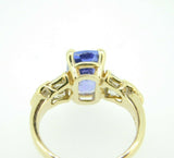 18k Yellow Gold 2.59ct Genuine Natural Tanzanite and Diamond Ring (#J1811)