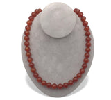 Strand of Large 12mm Genuine Natural Carnelian Agate Beads Necklace 24.5" #J7581