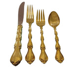 Country Manor by Towle Sterling Silver Flatware Service 12 Set Vermeil Gold