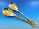 Stag Hunt by CJ Vander English Sterling Salad Serving Set 2pc 5-Tine Vermeil