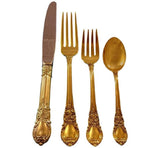 American Victorian Gold by Lunt Sterling Silver Flatware Set 12 Service 48 Pcs