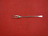 Indigenous Sterling Silver Pickle Fork Hand-wrought Twisted Handle Symbols 7 1/4