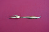 David Andersen Norwegian Sterling Silver Lemon Fork Vermeil w/ yellow en. 4 1/4"