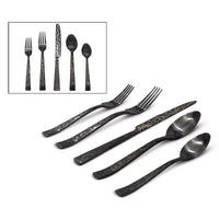 Parisian Garden Black by Ricci Stainless Flatware Set for 12 Service 60 pcs New