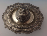 Repousse by Gorham Sterling Silver Inkwell Custom Order Dated 1887 Ornate #0091