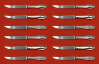 Mount Vernon by Lunt Sterling Silver Steak Knife Serrated Set 12pc 8 1/2" Custom