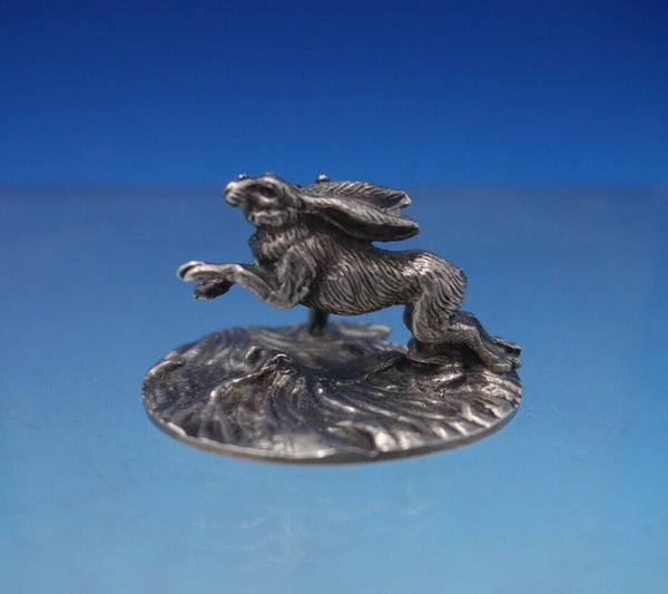 English .800 Silver Place Card Holder Rabbit Figural 3/4" x 1 3/8" x 1" (#5269)