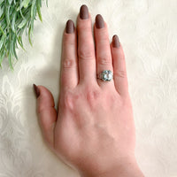 14k White Gold Filigree 3.12 Carat Genuine Natural Aquamarine Ring (#J7158)