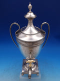 Sterling Silver Samovar w/ Square Pedestal Base Beaded Border Ball Feet (#7392)