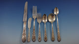 Rose by Kirk Sterling Silver Dinner Size Flatware Set For 12 Service 86 Pieces