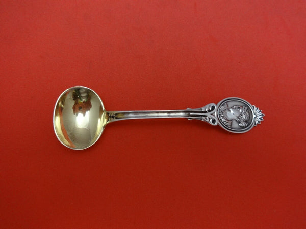 Diana by Wood & Hughes Sterling Silver Salt Spoon Master Gold Washed 3 1/2"