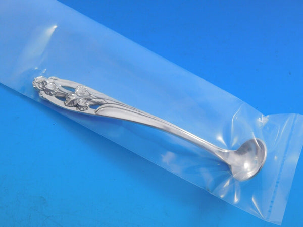 Silver Iris by International Sterling Silver Mustard Ladle Custom Made 4 1/2"