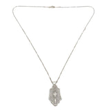 12k and 14k White Gold Genuine Natural Diamond Filigree Pendant w/Chain (#J7189)