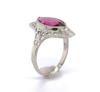 10k Gold Filigree Ring w/Marquise 1.73ct Genuine Natural Rhodolite Garnet #J6458