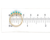 14k Yellow Gold Genuine Natural Turquoise Five-Stone Band Ring Size 6 (#J6800)