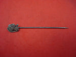 Medallion Sterling Silver Stick Pin with Medallion 2 3/4" Long X 1/2" Diameter