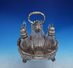 Joseph and John Angell English Victorian Sterling Silver Glass Cruet Set (#4054)