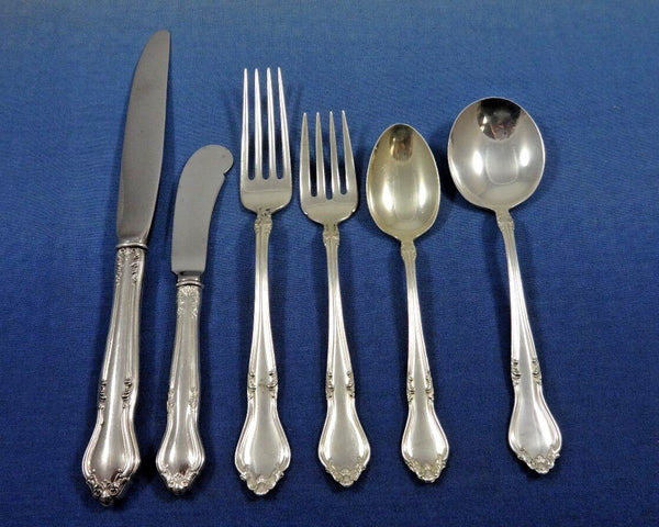 Georgian Manor by Lunt Sterling Silver Flatware Set For 8 Service 54 Pieces