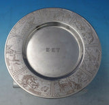Acid Etched Sterling Silver Child's Plate w/ Woodland Animal Motif #4549 (#5563)