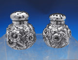 Flora by Shiebler Sterling Silver Salt Pepper Shakers 2pc #1182 2.2ozt. (#8843)