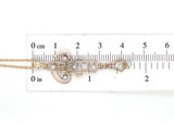 14k Yellow Gold Antique Diamond and Pearl Lavaliere with 18" Chain (#J7596)