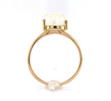 14k Yellow Gold 3.62 Carat Oval Cat's Eye Genuine Natural Moonstone Ring #J6463