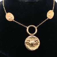 14k Yellow Gold Art Nouveau Style Iris Necklace (#J5540)