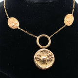 14k Yellow Gold Art Nouveau Style Iris Necklace (#J5540)
