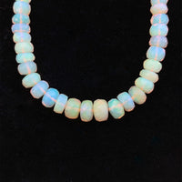 63 Carat Strand Genuine Natural Opal Beads 17.25" Long 14k Gold Clasp (#J6582)