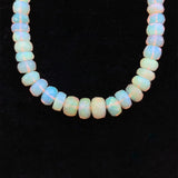 63 Carat Strand Genuine Natural Opal Beads 17.25" Long 14k Gold Clasp (#J6582)