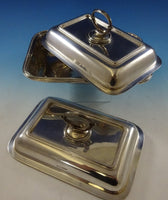 Bead by Walker & Hall Sterling Silver Covered Vegetable Dish & Extra Cover #2645