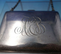 William Kerr Sterling Silver Purse 48" Long Chain #2870 3 1/4" x 2 1/2" (#6038)