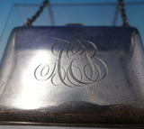 William Kerr Sterling Silver Purse 48" Long Chain #2870 3 1/4" x 2 1/2" (#6038)