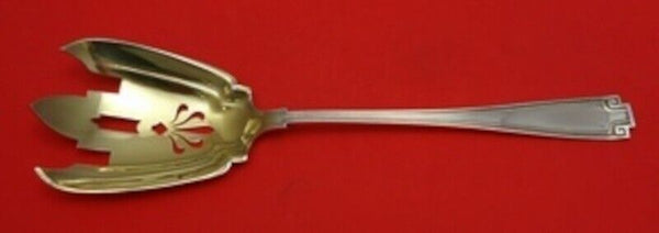 Etruscan by Gorham Sterling Silver Salad Serving Fork Long Gold Washed 10 1/2"