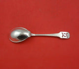 Norman Hammered by Shreve Sterling Silver Sugar Spoon with Pierced Mono "N" 6"