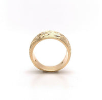 14k Yellow Gold Wide Heavy Sapphire and Diamond Band Ring (#J5438)