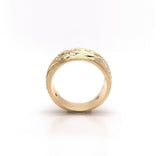 14k Yellow Gold Wide Heavy Sapphire and Diamond Band Ring (#J5438)