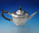 Solomon Hougham English Georgian Sterling Silver Tea Pot w/ Wood c.1796 (#5519)