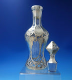 Alvin Glass Decanter with Sterling Silver Overlay Grapes Leaves c.1900 (#5351)