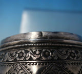 India Sterling Silver Tea Caddy with Gold Plated Top c.1950 7.6 ozt. (#5465)