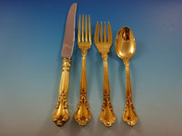 Chantilly Gold by Gorham Sterling Silver Flatware Set For 12 Service 48 Pieces