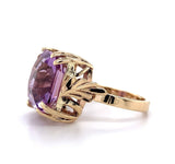 Asscher Cut 7.83ct Genuine Natural Amethyst 14k Yellow Gold Ring (#J5743)