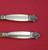 Acanthus by Georg Jensen Sterling Silver Caviar Set 2pc Hollow Handle with Horn