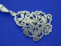 935 Argentium Sterling Laser Cut Pendant Chrysanthemum Flower (#J4409)