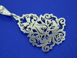 935 Argentium Sterling Laser Cut Pendant Chrysanthemum Flower (#J4409)