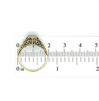 14k Yellow Gold Art Deco Genuine Natural Diamond Filigree Ring (#J5444)