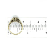 14k Yellow Gold Art Deco Genuine Natural Diamond Filigree Ring (#J5444)