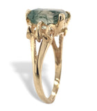 10k Yellow Gold 2.47ct Moss Genuine Natural Agate Ring Size 6 Jewelry (#J6787)