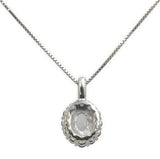 14k White Gold 1.25 Carat Genuine Natural Moonstone Blue Sapphire Pendant #J7186